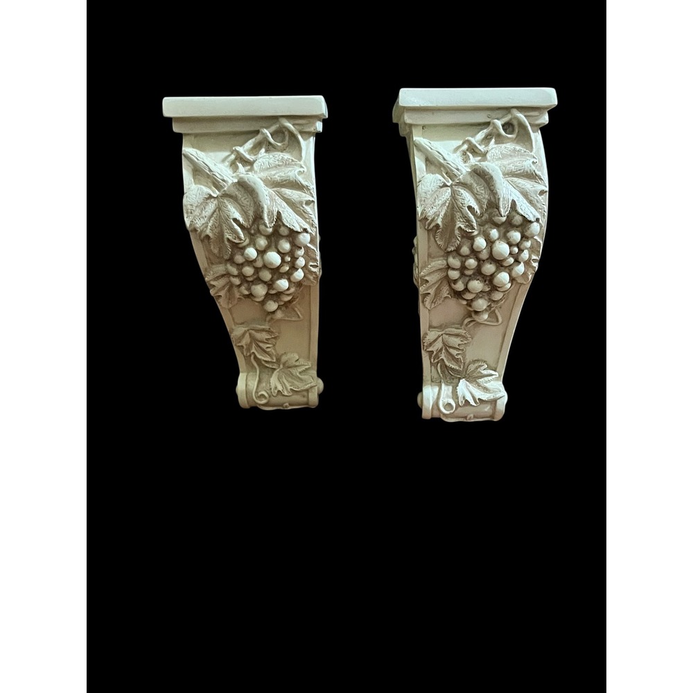 Vintage Style Grape Vine Architectural Corbels Decorative Wall Brackets Pair